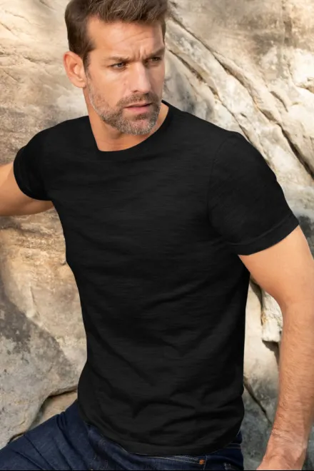 Ανδρικό μπλουζάκι από μαλλί Merino, μαύρος