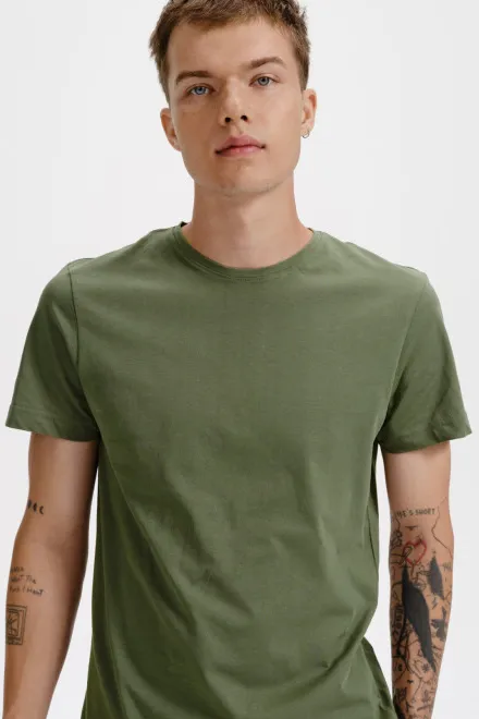 Ανδρικό μπλουζάκι από οργανικό βαμβάκι, χακί