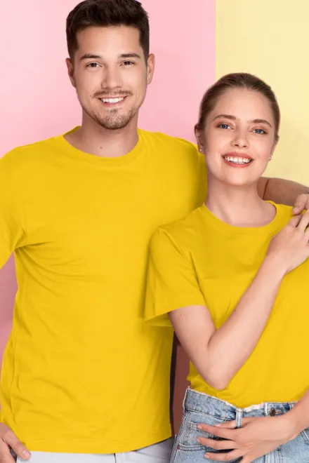 Ελαφρύ μπλουζάκι με κοντά μανίκια, κίτρινος