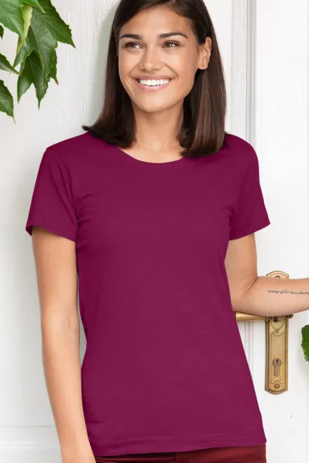 Γυναικείο μπλουζάκι, οργανικό βαμβάκι με υφή, φουξία
