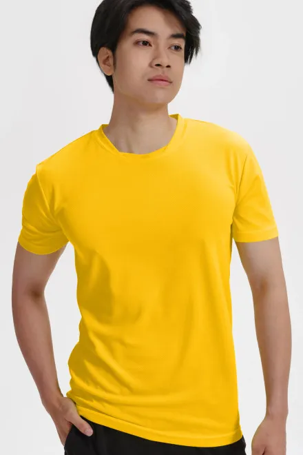 Μπλουζάκι με ασύμμετρο ντεκολτέ, κίτρινος