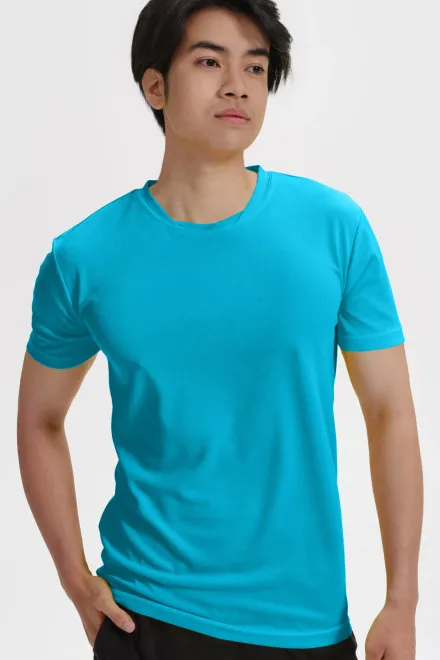 Μπλουζάκι με ασύμμετρο ντεκολτέ, τουρκουάζ