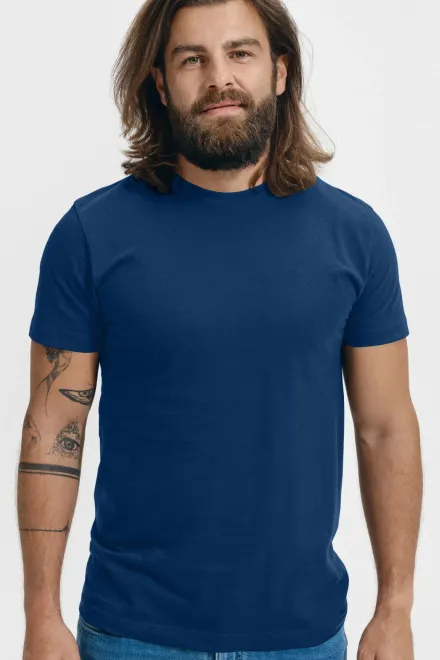 Μπλουζάκι Unisex υψηλότερου βάρους, μπλε μεσάνυχτα