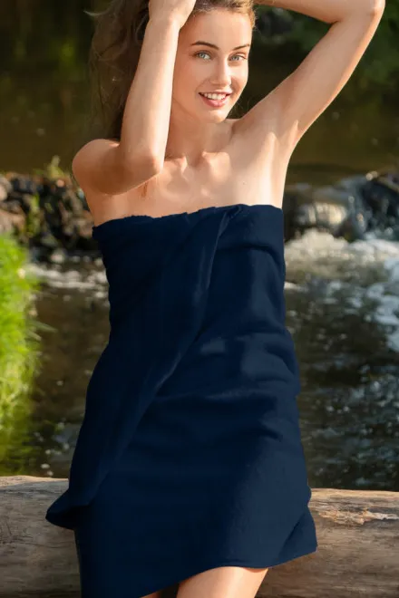 Οργανική βαμβακερή πετσέτα, σκούρο μπλε