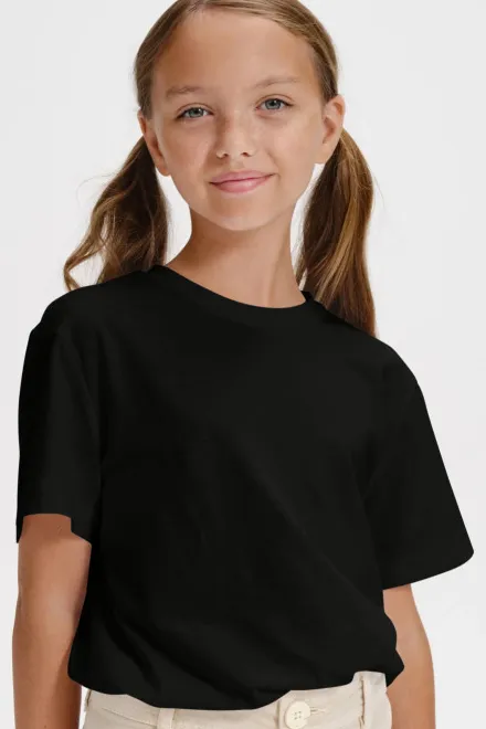 Παιδικό απλό μπλουζάκι, μαύρος