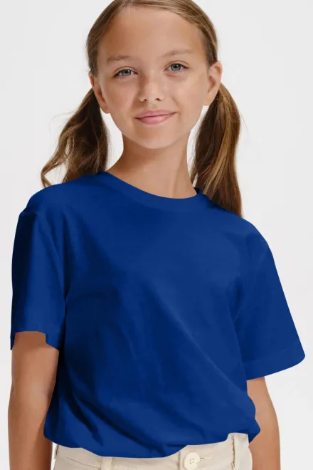 Παιδικό απλό μπλουζάκι, μπλε ρουά