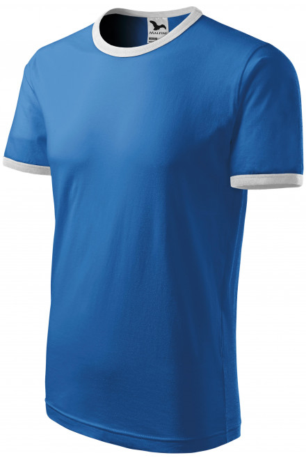Μπλουζάκι αντίθεσης Unisex, γαλάζιο, βαμβακερά μπλουζάκια