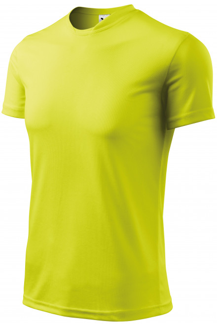 Μπλουζάκι με ασύμμετρο ντεκολτέ, κίτρινο νέον, μπλουζάκια με κοντά μανίκια