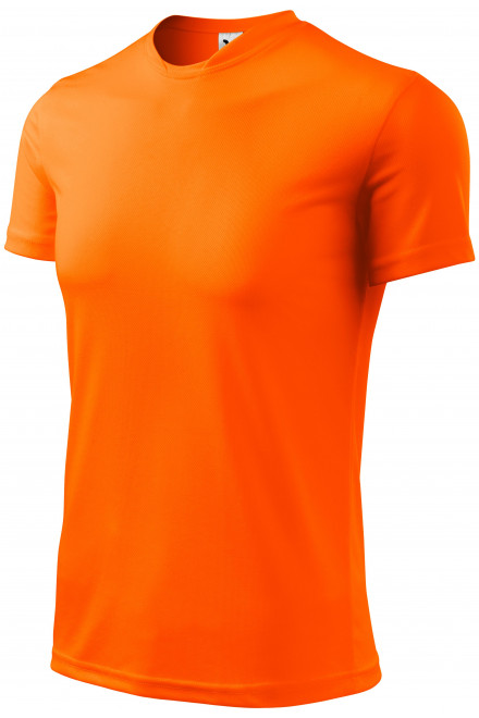 Μπλουζάκι με ασύμμετρο ντεκολτέ, πορτοκαλί νέον, ανδρικά μπλουζάκια