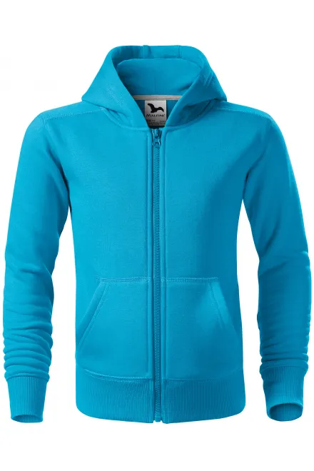 Παιδική μπλούζα με κουκούλα - τουρκουάζ, 134 εκ / 8 χρόνια