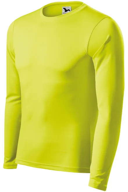 T-shirt για αθλητικά με μακριά μανίκια, κίτρινο νέον